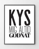 Plakater - Kys mig godnat - 30x40 cm. - Bylux