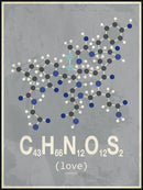 Molekyle Kærlighed blå/grå 50x70