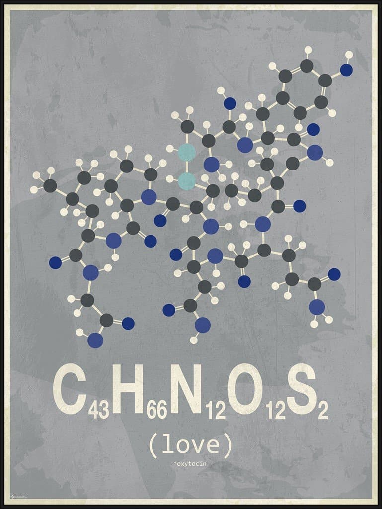 Molekyle Kærlighed blå/grå 50x70