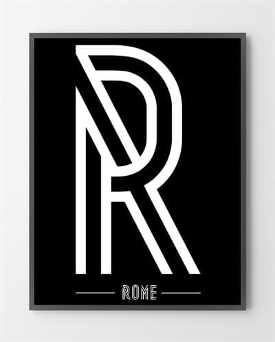 Den moderne plakat "Rome" er lavet i Limited Edition a 100 stk. -  På dette foto er plakaten endnu ikke blevet præget.