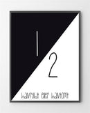 Den moderne plakat "Halvfyldt eller havtomt" er i Limited Edition a 100 stk. -  På dette foto er plakaten ikke præget.