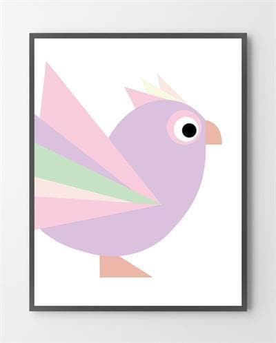 De moderne plakater med Birdy er lavet i Limited Edition a 100 stk. -  På dette foto er plakaten endnu ikke blevet præget.