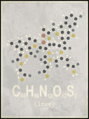 Molekyle Kærlighed gul/grå 50x70