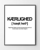 I BY LUX plakat butik har vi lavet "Kærlighed" i Limited Edition a 100 stk. -  På dette foto er plakaten ikke blevet præget.