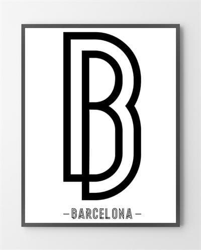 Et plakat design med "Barcelona" er lavet i Limited Edition a 100 stk. -  På dette foto er plakaten endnu ikke blevet præget.