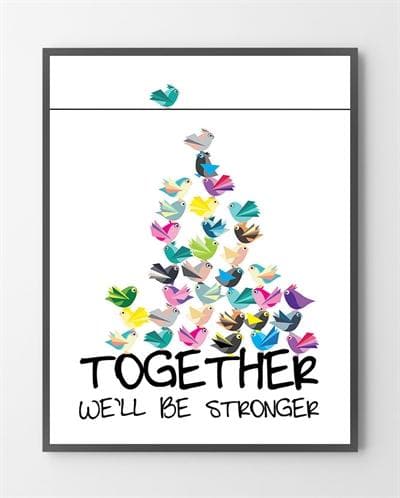 En plakat med Together er lavet i Limited Edition a 300 stk. -  På dette foto er plakaten endnu ikke blevet præget.