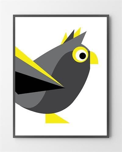 Plakat inspiration med Birdy sort er i Limited Edition a 100 stk. -  På dette foto er illustrationen ikke blevet præget.