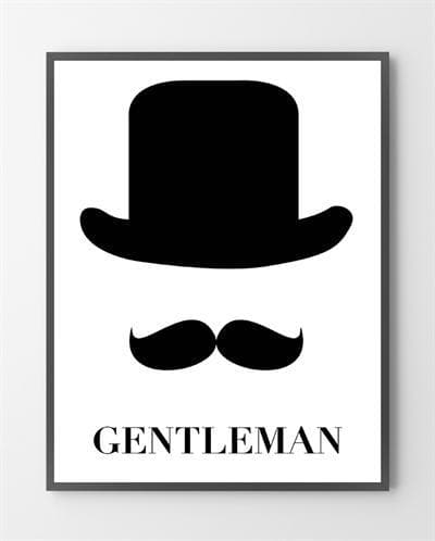 Plakat til stuen med "Gentleman" er lavet i Limited Edition a 100 stk. -  På dette foto er plakaten endnu ikke blevet præget.