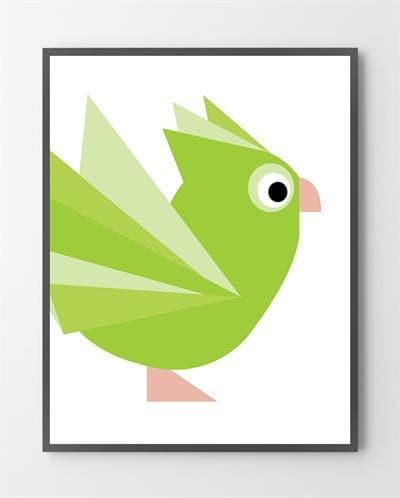 Plakater med Birdy Limegrøn er lavet i Limited Edition a 100 stk. -  På dette foto er plakaten endnu ikke blevet præget.