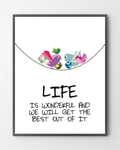 Plakater med Life is wonderful er lavet i Limited Edition a 100 stk. -  På dette foto er plakaten ikke blevet præget.