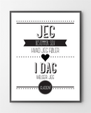 Plakater med Glæde er lavet i Limited Edition a 100 stk. -  På dette foto er plakaten endnu ikke blevet præget.