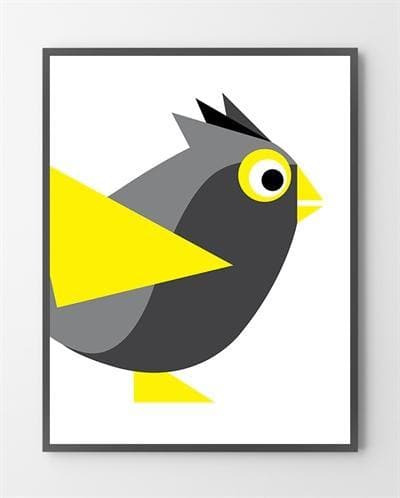 Plakater til stuen med Birdy Lysegul er lavet i Limited Edition a 100 stk. -  På dette foto er plakaten endnu ikke præget.