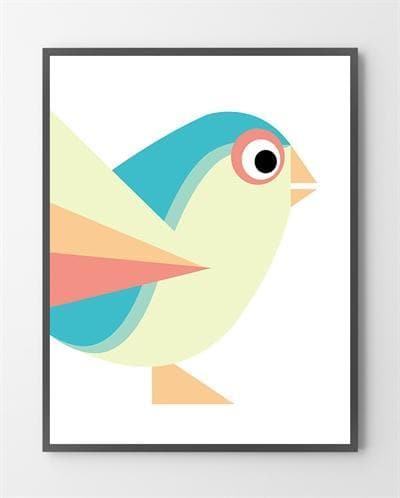 Retro plakat med Birdy er lavet i Limited Edition a 100 stk. -  På dette foto er plakaten endnu ikke blevet præget.