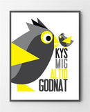 Retro plakater til børn er lavet i Limited Edition a 100 stk. -  På dette foto er børneplakaten endnu ikke præget.