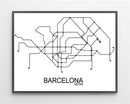 Stor plakat med Barcelona Metro der er lavet i Limited Edition a 100 stk. -  På dette foto er plakaten endnu ikke blevet p...