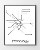 Store plakater med "Stockholm Metro" lavet i Limited Edition a 100 stk. -  På dette foto er plakaten ikke præget.
