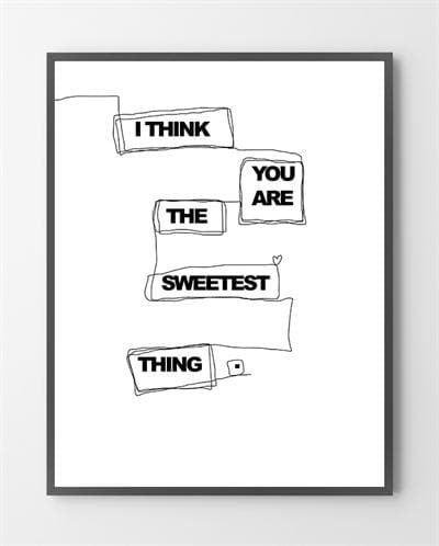 Vægplakat med "Sweetest thing" er lavet i Limited Edition a 100 stk. -  På dette foto er plakaten endnu ikke blevet præget.